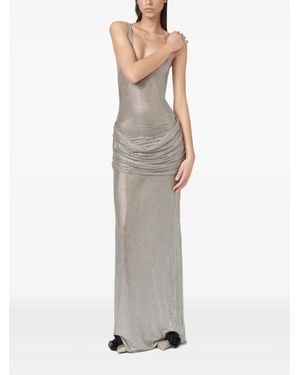 GIUSEPPE DI MORABITO Crystal-Embellished Draped Maxi Dress - White
