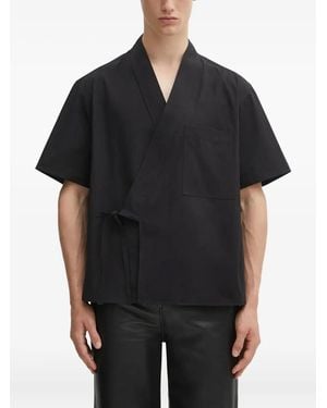 KENZO Tie-Fastening Short-Sleeve Shirt - Black