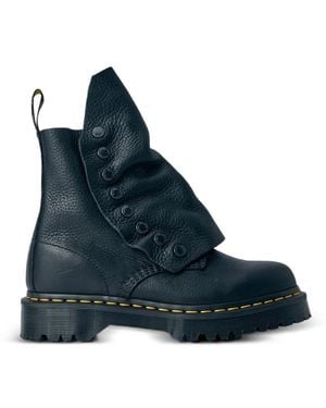 Limi Feu X Dr. Martens Buttoned-Flap Combat Boots - Blue