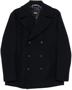 BOSS Double-Breasted Coat - Blue