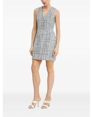 Guess Sadie Tweed Button-Front Mini Dress - Blue
