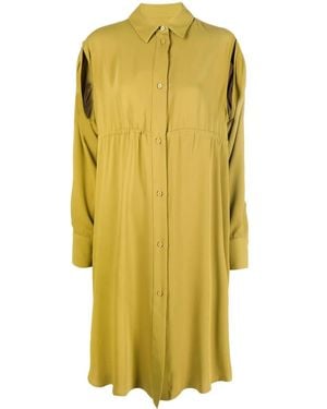 MM6 by Maison Margiela Slit-Sleeved Shirt Dress - Yellow