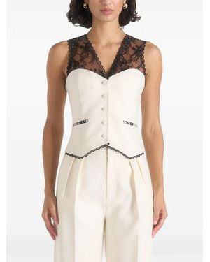 Manière De Voir Veronica Lace Tailored Corset Waistcoat - Natural
