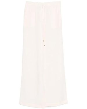 BOSS Drawstring-Waist Palazzo Trousers - White