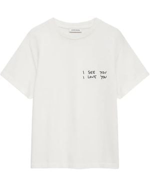 Anine Bing Shelley Short-Sleeve T-Shirt - White