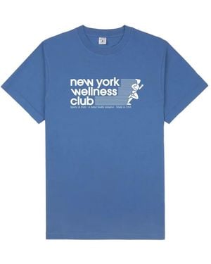Sporty & Rich Usa Wellness Club Graphic-Print T-Shirt - Blue