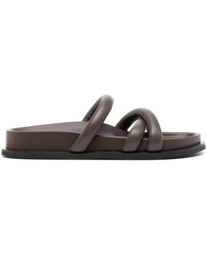 St. Agni Crossover-Strap Sandals - Brown