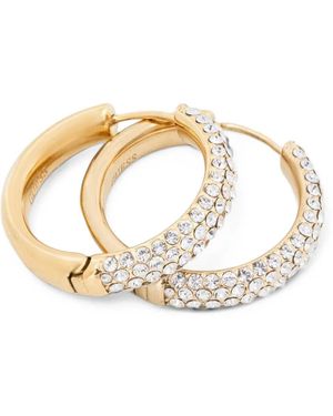Guess Crystal-Embellished Hoop Earrings - Metallic