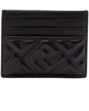Fendi Baguette Leather Card Case - Black