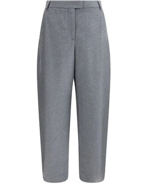 Giorgio Armani Pleated Silk Trousers - Grey