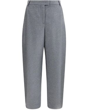Giorgio Armani Pleated Silk Pants - Gray