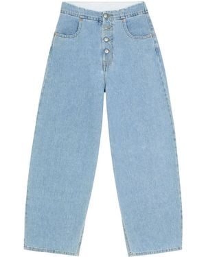 MM6 by Maison Margiela Mid-Rise Cropped Jeans - Blue