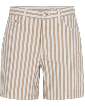 Rag & Bone Gestreifte Shorts mit hohem Bund - Natur
