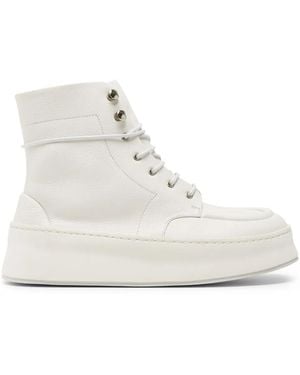 Marsèll Cassapana Leather Combat Boots - White