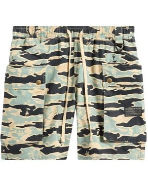 BBCICECREAM Camouflage-Print Cotton Shorts - Green