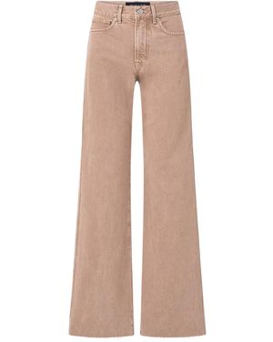 Veronica Beard Frayed Wide-Leg Jeans - Natural