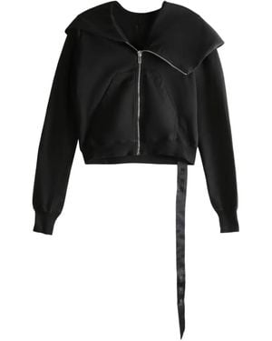 Rick Owens Hooded Zip-Up Cardigan - Black