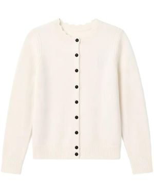 Isabel Marant Cardigan Boutonné À Bords Festonnés - Natural