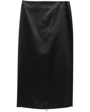 The Row Balmira Satin Pencil Skirt - Black