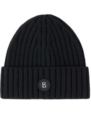 Bogner Bony Logo-Patch Beanie Hat - Black