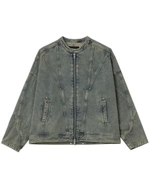 FIVE CM Zip-Up Denim Jacket - Green