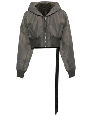 Rick Owens Cropped Hooded Jacket - Gray