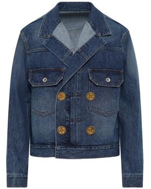 Sacai Double-Breasted Denim Jacket - Blue