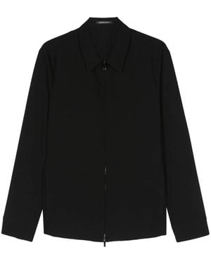 Emporio Armani Waffle-Effect Zip-Up Jacket - Black