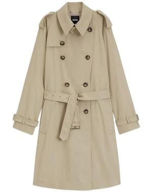 BOSS Belted Trench Coat - Natural