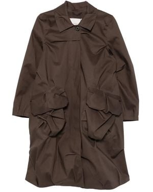 Viktor & Rolf X Pleated-Pocket Coat - Brown