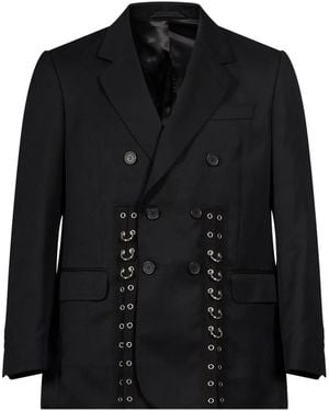 Simone Rocha Eyelet-Embellished Double-Breasted Blazer - Black