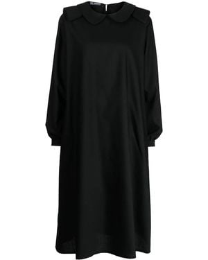 Raf Simons Rounded-Collar Midi Dress - Black