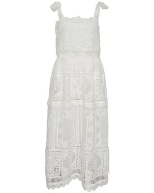 Zimmermann Aster Guipure-Lace Tiered Midi Dress - White