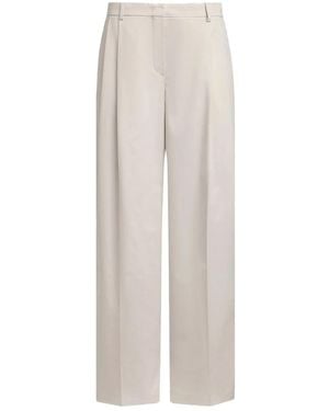 12 STOREEZ Pleated Wide-Leg Trousers - White