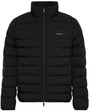 Calvin Klein Quilted Logo-Print Jacket - Black