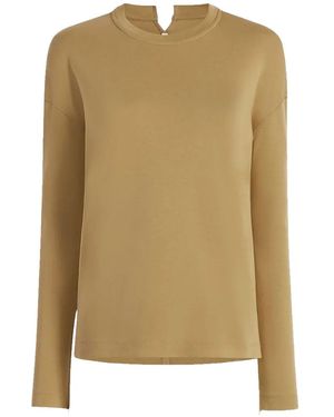 Another Tomorrow Luxe Seamed Long-Sleeve Top - Natural