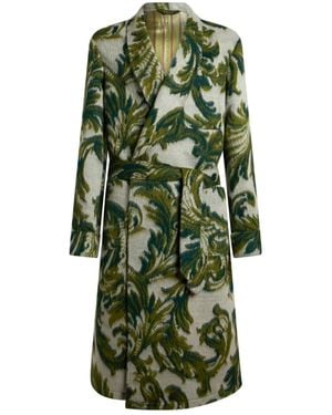 Etro Jacquard Robe Coat - Green