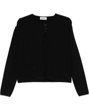 Pence Ribbed-Knit Cardigan - Black