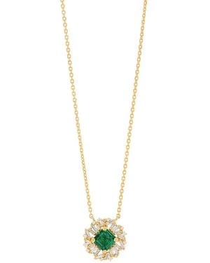 Suzanne Kalan Emerald And Diamond Pendant Necklace - White