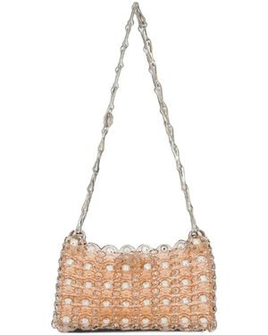 Rabanne Mini 1969 Schultertasche Mit Kristallen - Natur