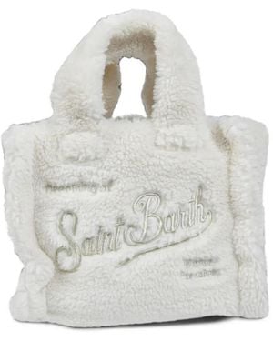 MC2 Saint Barth Mini Vanity Teddy Tote Bag - White