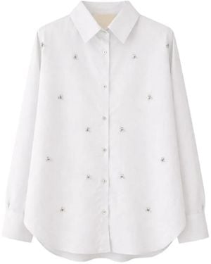A PAPER KID Embellished Cotton Shirt - White