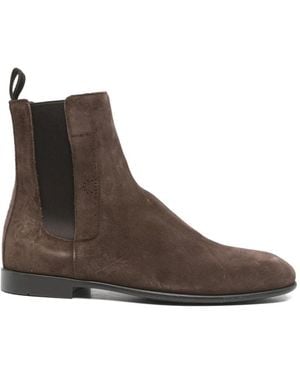 Ferragamo Bottines Chelsea En Daim - Marron