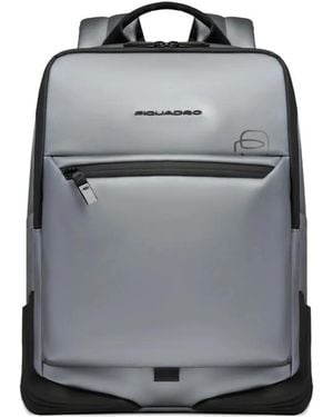 Piquadro Logo-Detail Backpack - Grey