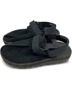 Reebok Leather Flat Sandals - Black