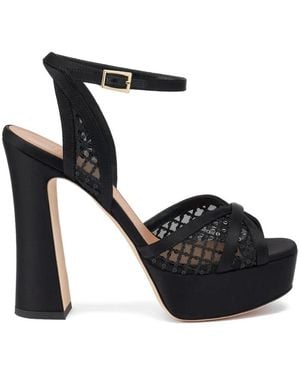 Malone Souliers Sylvie Sequin-Mesh Sandals - Black