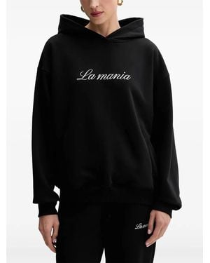 La Mania Rocky Logo-Print Hoodie - Black