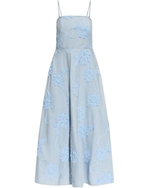 ROTATE BIRGER CHRISTENSEN Robe Mi-Longue À Fleurs - Blue