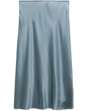 Dorothee Schumacher Charmeuse Silk Slip Skirt - ブルー