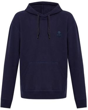 Isabel Marant Logo-Embroidered Hoodie - Blue